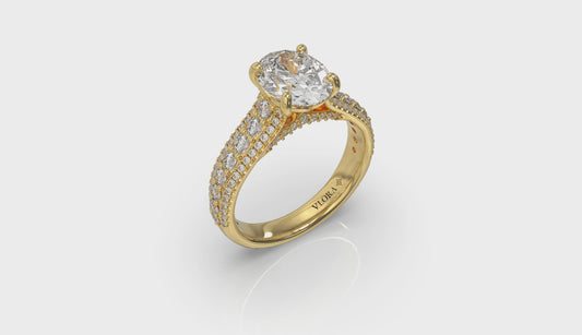 Bold Cathedral Oval Engagement Ring