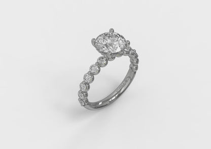 Classic Round Engagement Ring with Floating Diamond Band