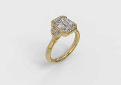 Bezel Three-Stone Engagement Ring