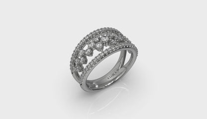 Floating Diamond Cluster Ring