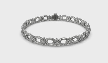 Interlocking Open Circle and Vlora Star Bracelet with Diamonds
