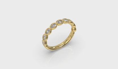 Bezel-Set Oval Stackable Band