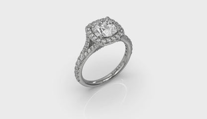 Euro Halo Round Engagement Ring