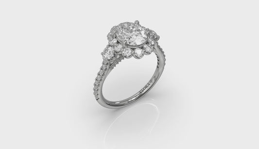 Blossom Halo Oval Engagement Ring