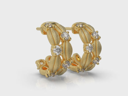 Cascade Hoop Earrings with Satin Finish