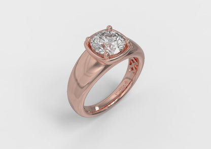 Golden Statement Engagement Ring