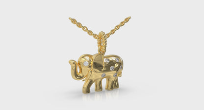 Diamond Elephant Pendant