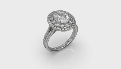 Grand Double Halo Oval Engagement Ring