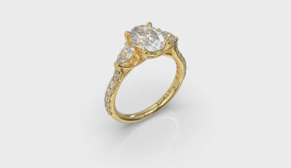 Graceful Trio Three Stone Engagement Ring