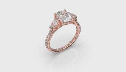 Graceful Trio Three Stone Engagement Ring