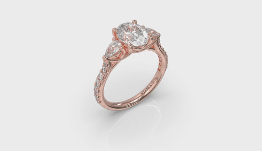 Graceful Trio Three Stone Engagement Ring