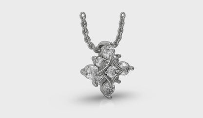 Floating Diamond Star Pendant Necklace