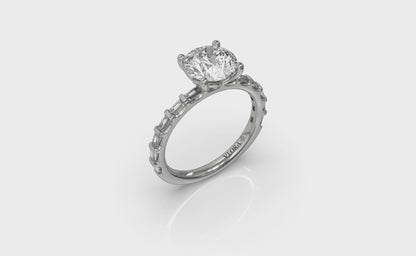 Shining Baguette Band Engagement Ring