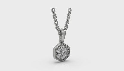 Diamond Cluster Honeycomb Pendant Necklace