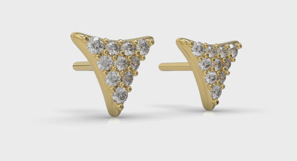 Diamond Trinity Stud Earrings