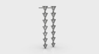 Diamond Trinity Drop Statement Earrings