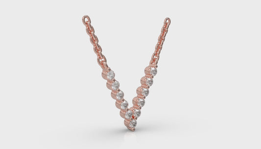Diamond Alphabet Pendant Necklace, V