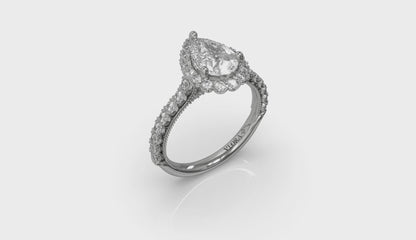 Timeless Pear Halo Engagement Ring
