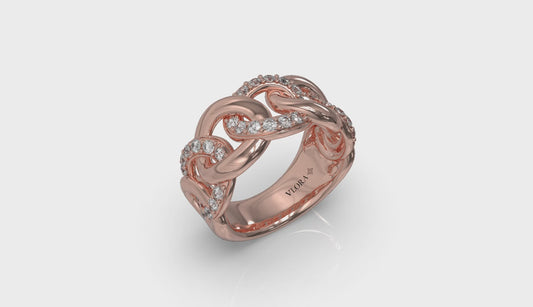 Diamond Interlacing Link Ring