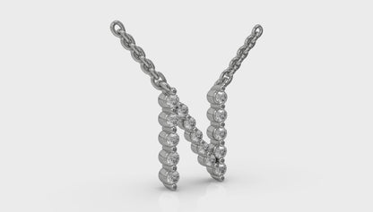 Diamond Alphabet Pendant Necklace, N