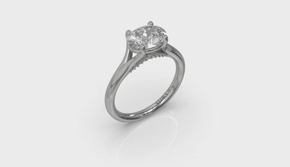 Horizon Solitaire Spit Shank Oval Engagement Ring