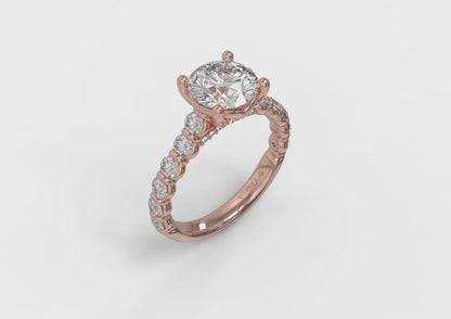 Matching Band for Bezel Diamond Accent Round Engagement Ring