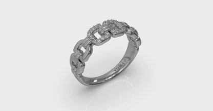 Linked Curves with Diamond Accent Ring