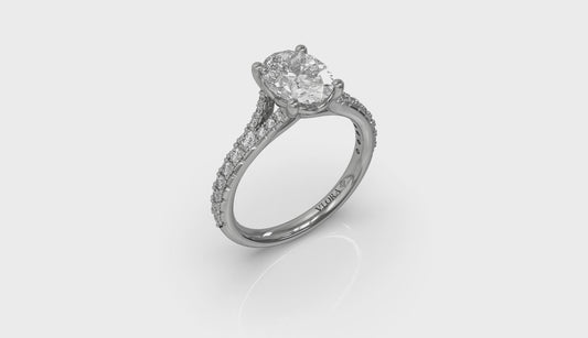 Splendid Cathedral Split Shank Oval Engagement Ring