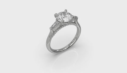 Crescendo Three Stone Engagement Ring