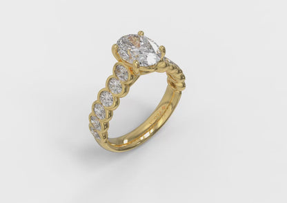 Oval Accent Oval Diamond Engagement Ring