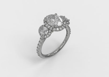 Triple Halo Oval Engagement Ring