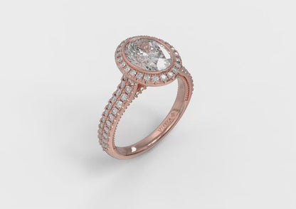 Regal Halo Oval Engagement Ring