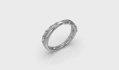Crossed Baguette Stackable Band