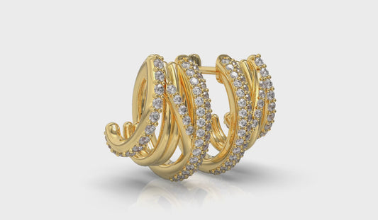 Diamond Twist Huggie Earrings