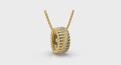 Fluted Wave Ring Pendant