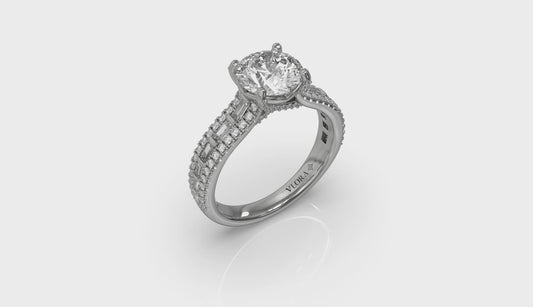 Grand Cathedral Round Diamond Engagement Ring