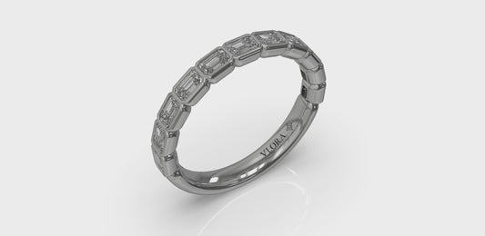 Matching Band for Bezeled Emerald Cut Engagement Ring