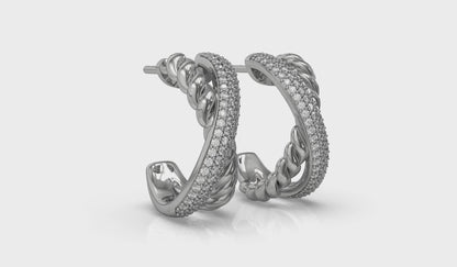 Crossed Hoop Earrings