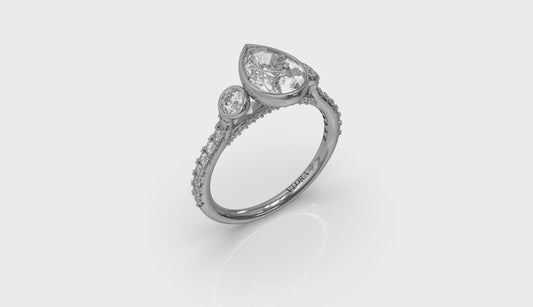 Trio Pear Bezel Engagement Ring