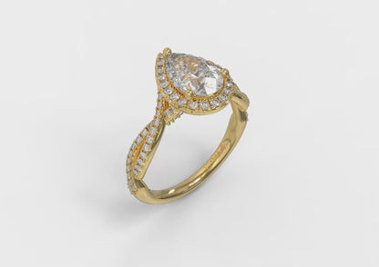 Matching Band for Entwined Pear Halo Engagement Ring