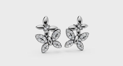 Double Butterfly Diamond Pavé Earrings
