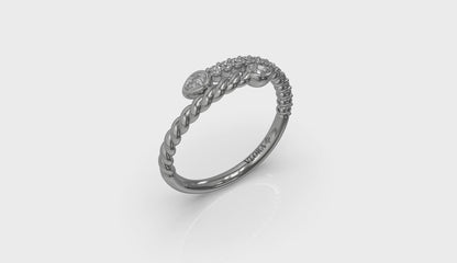 Beaded Bypass Stackable Ring