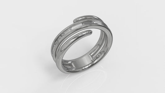 Center Diamond Baguette Open Wrap Ring