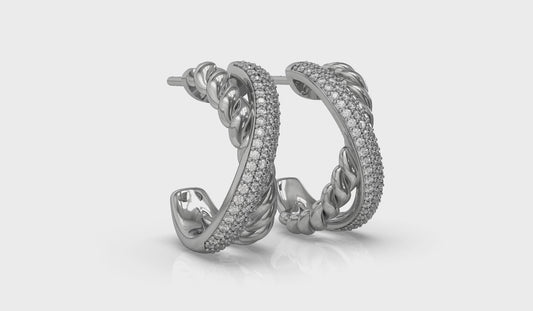 Crossed Hoop Earrings