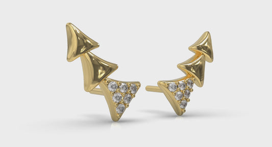 Diamond and Multi Trinity Ear Climber