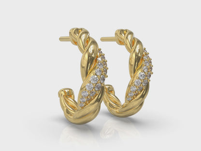 Tapered Twist Hoop Earrings
