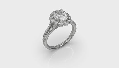 Corsage Halo Oval Engagement Ring