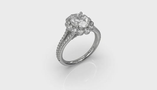 Corsage Halo Oval Engagement Ring