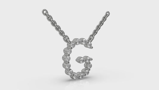 Diamond Alphabet Pendant Necklace, G