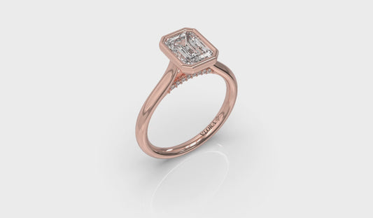 Singular Emerald Cut Bezel Engagement Ring